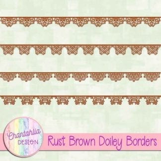 free rust brown doiley borders