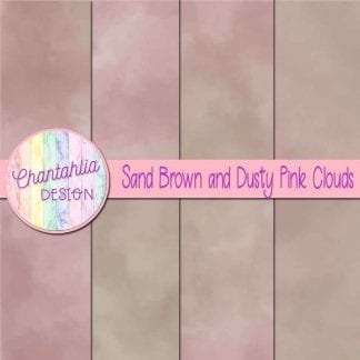 Free sand brown and dusty pink clouds digital papers