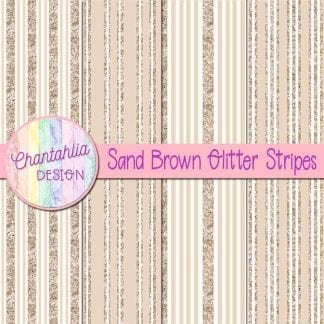 Free sand brown digital papers with glitter stripes designs