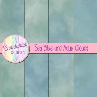 Free sea blue and aqua clouds digital papers
