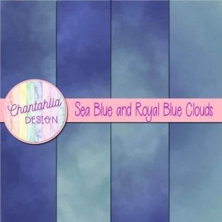 Free sea blue and royal blue clouds digital papers