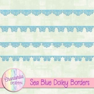 free sea blue doiley borders