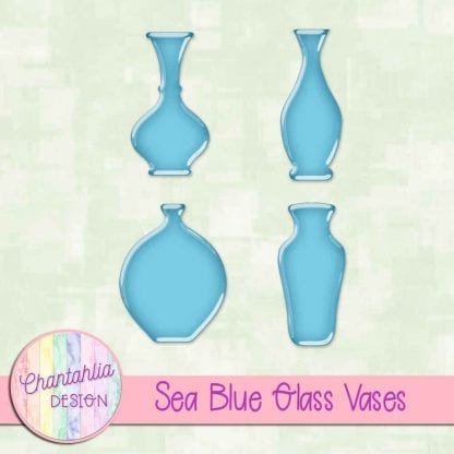 Free sea blue glass vases