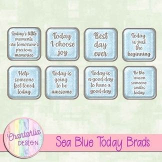 Free sea blue brads in a motivational today theme.