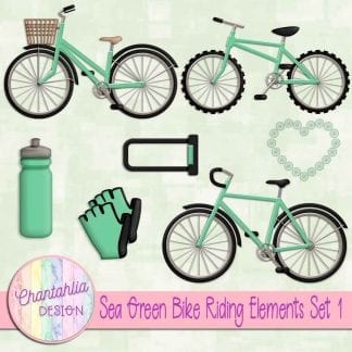 Free sea green design elements in a Bike Riding theme