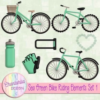 Free sea green design elements in a Bike Riding theme