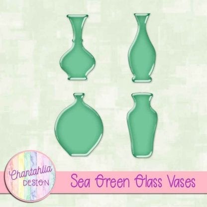 Free sea green glass vases