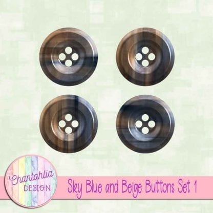Free sky blue and beige buttons
