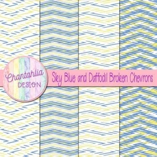 Free sky blue and daffodil broken chevrons digital papers