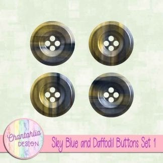 Free sky blue and daffodil buttons