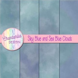 Free sky blue and sea blue clouds digital papers