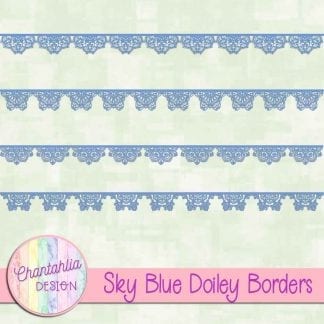 free sky blue doiley borders