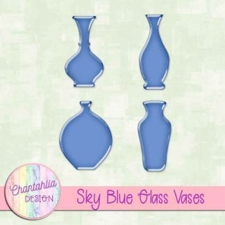 Free sky blue glass vases