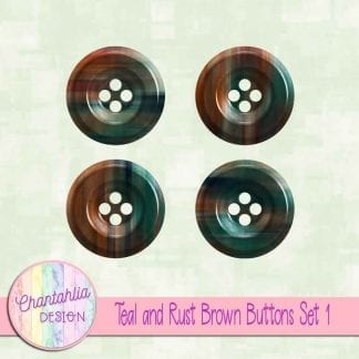 Free teal and rust brown buttons