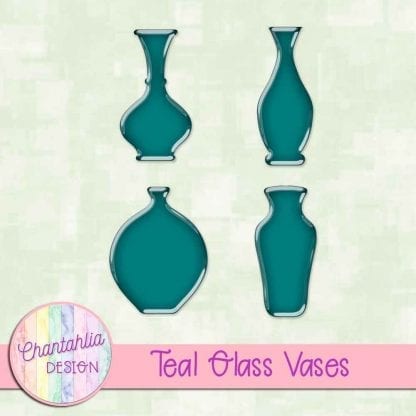 Free teal glass vases