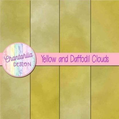 Free yellow and daffodil clouds digital papers
