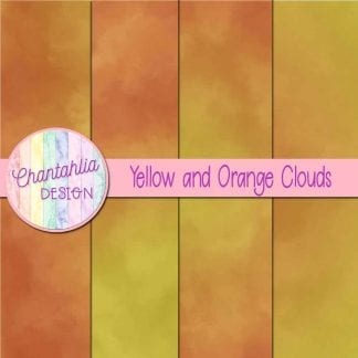 Free yellow and orange clouds digital papers