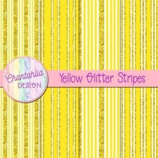 Free yellow digital papers with glitter stripes designs