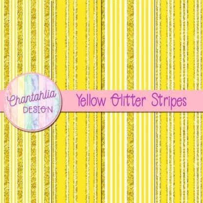 Free yellow digital papers with glitter stripes designs