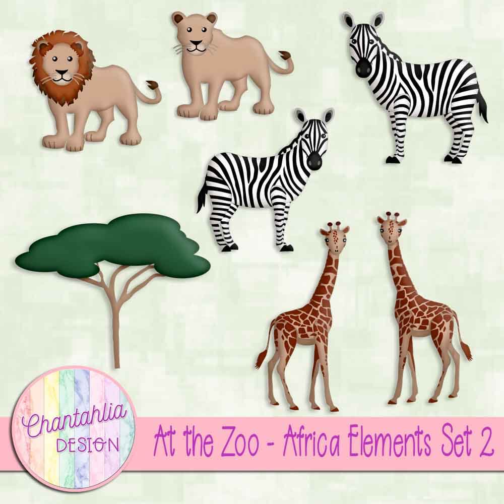 Free design elements in an At the Zoo - Africa theme