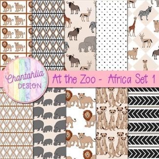 Free digital papers in an At the Zoo - Africa theme.