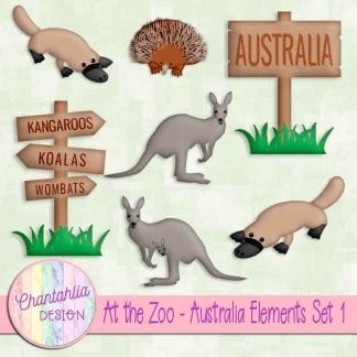 Free design elements in an At the Zoo - Australia theme