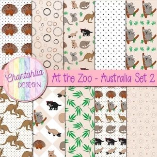 Free digital papers in an At the Zoo - Australia theme
