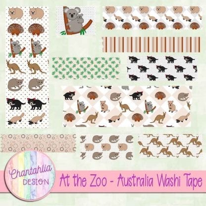 Free washi tape in an At the Zoo - Australia theme.