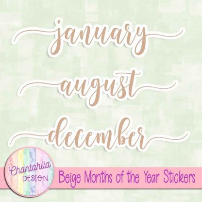 free beige months of the year stickers