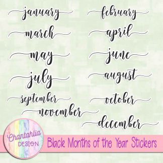 Free black months of the year stickers