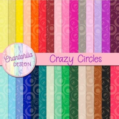 Free digital papers featuring a crazy circles design.