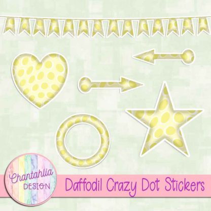 Free sticker design elements in a daffodil crazy dot style