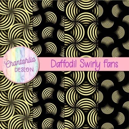 Free daffodil swirly fans digital papers