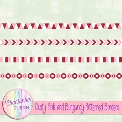 free dusty pink and burgundy patterned borders