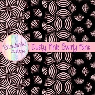 Free dusty pink swirly fans digital papers