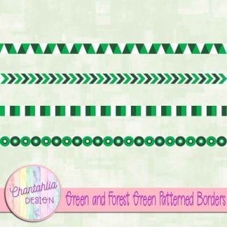 free green and forest green patterned borders
