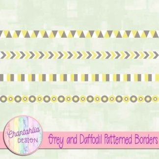 free grey and daffodil patterned borders