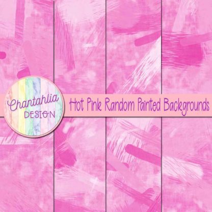 free hot pink random painted digital papers backgrounds