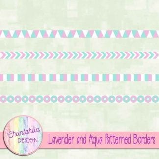 free lavender and aqua patterned borders