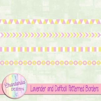 free lavender and daffodil patterned borders