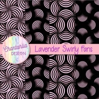 Free lavender swirly fans digital papers