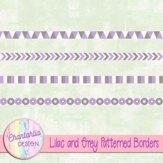 free lilac and grey patterned borders