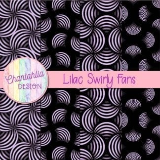 Free lilac swirly fans digital papers