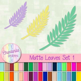Free leaves design elements in a matte style.