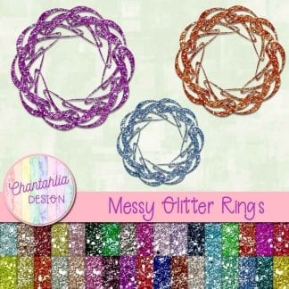 free messy rings in a glitter style