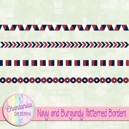 free navy and burgundy patterned borders