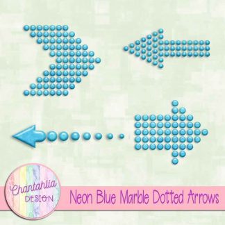 Free neon blue marble dotted arrows design elements