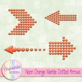 Free neon orange marble dotted arrows design elements