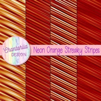 free neon orange streaky stripes digital papers