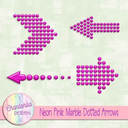 Free neon pink marble dotted arrows design elements